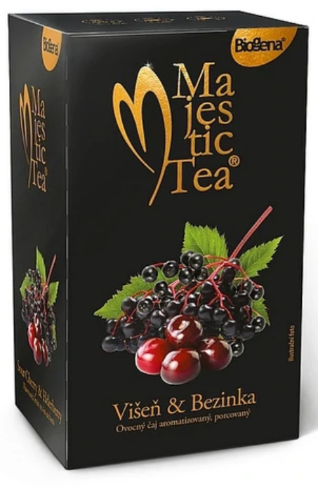 Ovocný čaj Višeň Bezinka 50 g Majestic Tea Biogena
